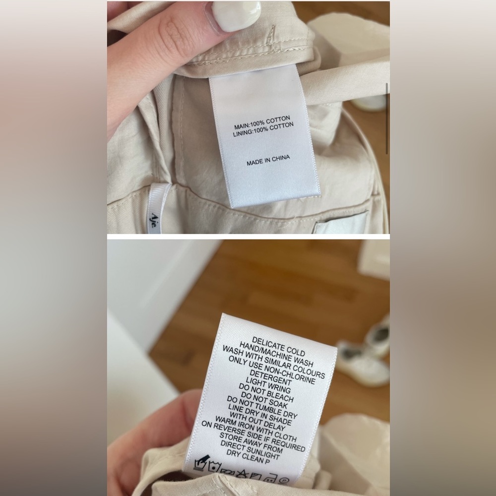 Aje Prima Buttoned Cotton Trouser Pants Neutral - Picture 4 of 11